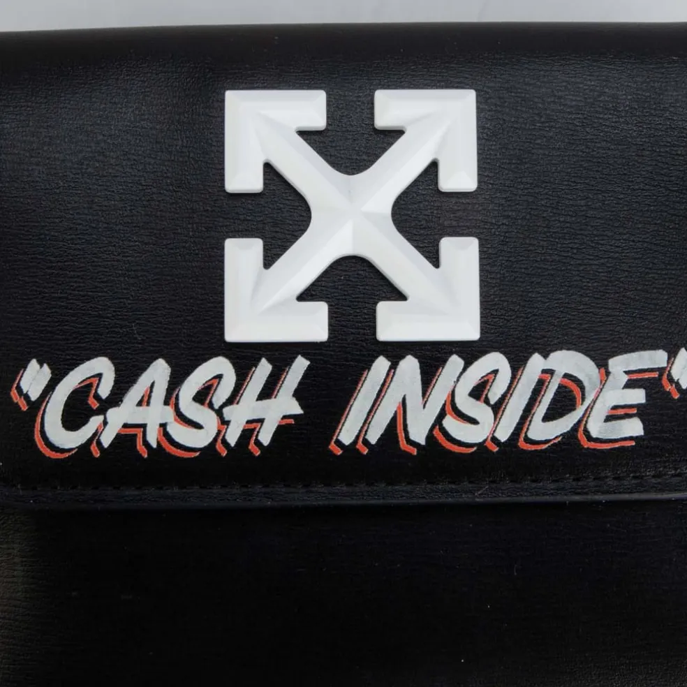 Off White Jitney French Wallet in Black