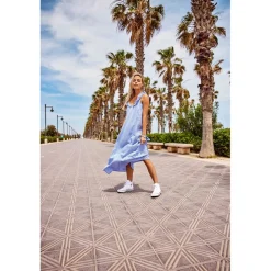 Only Allie V-Neck Midi A-Line Dress in Blue