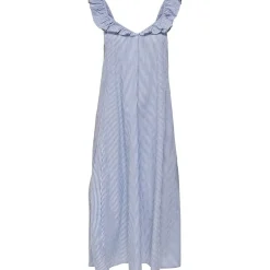 Only Allie V-Neck Midi A-Line Dress in Blue