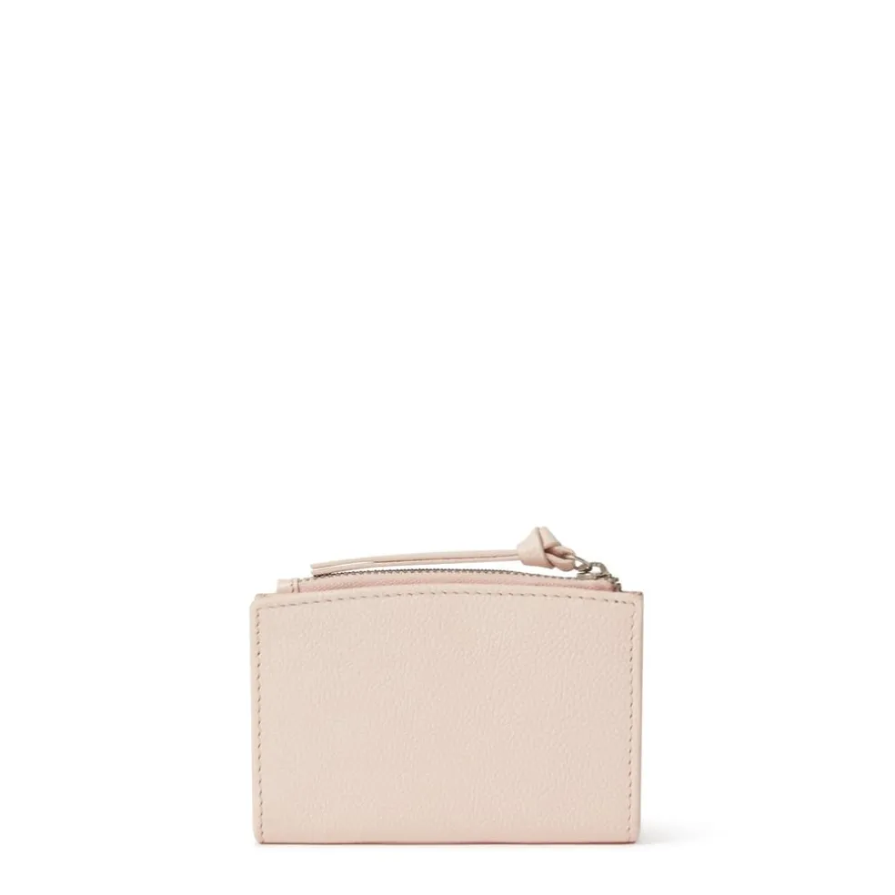 Osprey London London Molly Curved Bi Fold Leather Card Holder in Neutral
