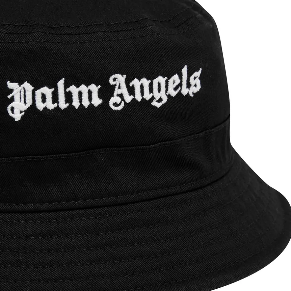 Palm Angels Logo Bucket Hat in Black
