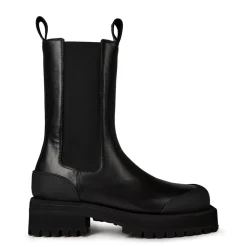 Palm Angels Palm Chelsea Combat Block Heel Boots in Black