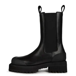 Palm Angels Palm Chelsea Combat Block Heel Boots in Black
