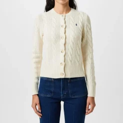 Polo Ralph Lauren Cable Knit Cardigan in Cream