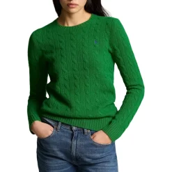 Polo Ralph Lauren Cable Knit Wool Cashmere Sweater in Green