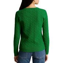 Polo Ralph Lauren Cable Knit Wool Cashmere Sweater in Green