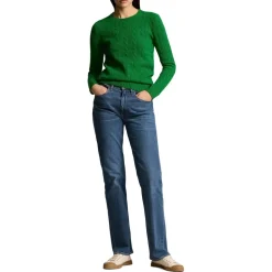 Polo Ralph Lauren Cable Knit Wool Cashmere Sweater in Green