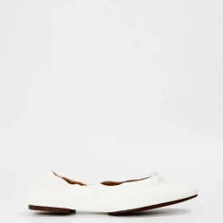Polo Ralph Lauren Flat Heel Round Toe Pumps in White