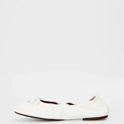 Polo Ralph Lauren Flat Heel Round Toe Pumps in White