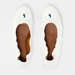 Polo Ralph Lauren Flat Heel Round Toe Pumps in White