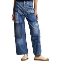 Polo Ralph Lauren High Rise Wide Leg Crop Jean in Blue