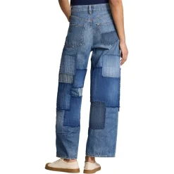 Polo Ralph Lauren High Rise Wide Leg Crop Jean in Blue