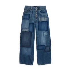 Polo Ralph Lauren High Rise Wide Leg Crop Jean in Blue