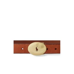 Polo Ralph Lauren Id Oval Buckle Vachetta Belt in Brown