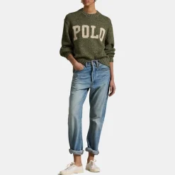 Polo Ralph Lauren Logo Crewneck Sweater in Green