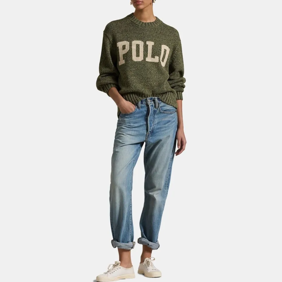 Polo Ralph Lauren Logo Crewneck Sweater in Green