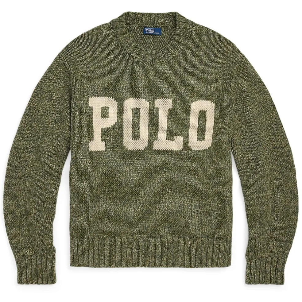Polo Ralph Lauren Logo Crewneck Sweater in Green
