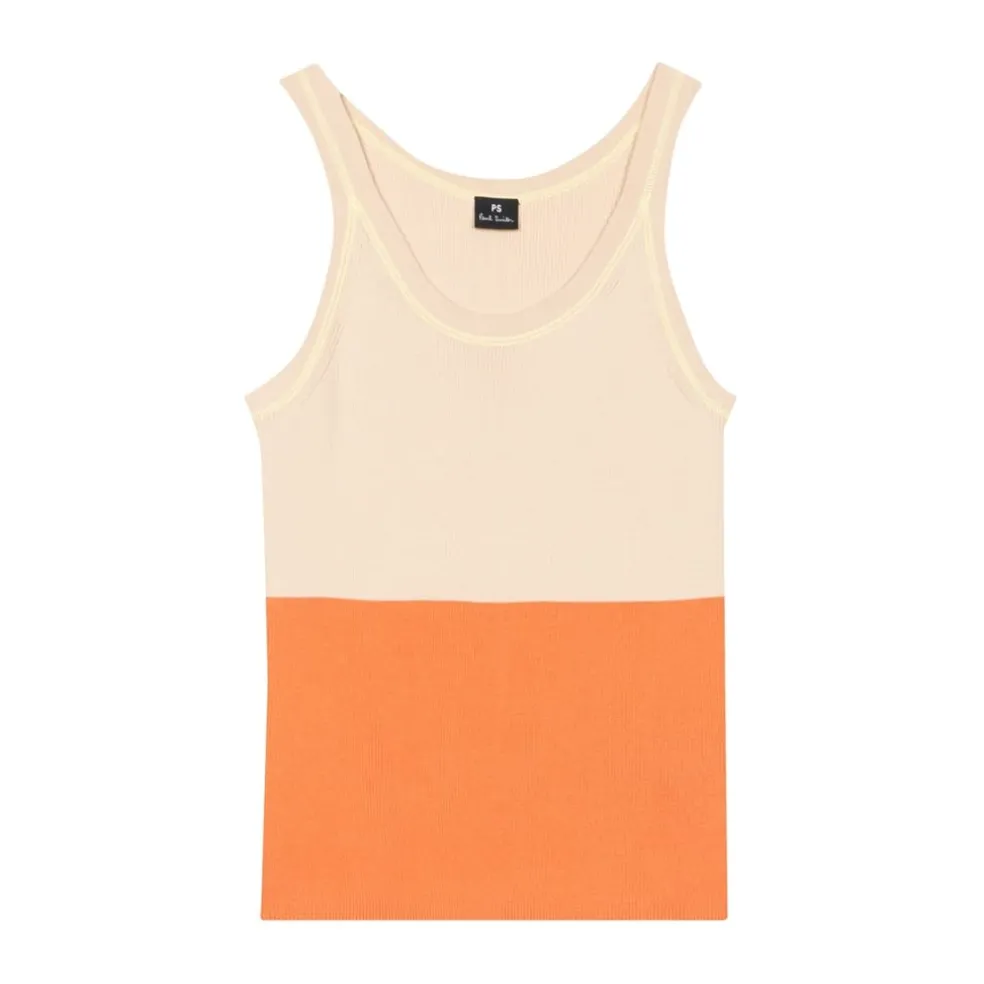 PS Paul Smith Relaxed Fit Sleeveless Sweater in White