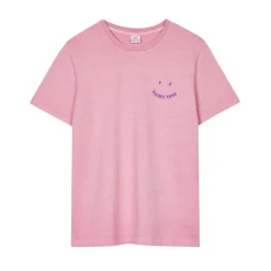 PS Paul Smith Regular Fit Crew Neck Happy T-Shirt in Purple