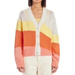 PS Paul Smith Stripe V Neck Relaxed Fit Sweater in White