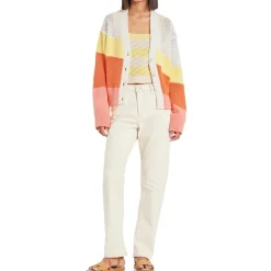PS Paul Smith Stripe V Neck Relaxed Fit Sweater in White