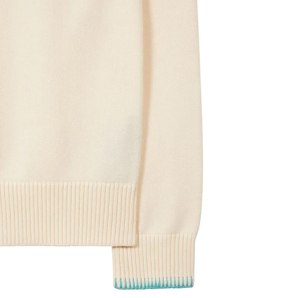 PS Paul Smith Zip Neck Relaxed Fit Sweater in White