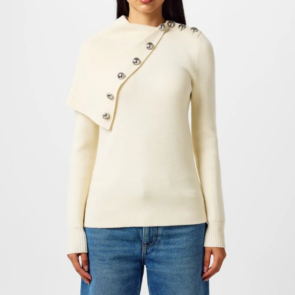 Rabanne Asymmetric Regular Fit Sweater in White