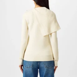 Rabanne Asymmetric Regular Fit Sweater in White