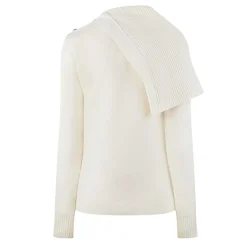 Rabanne Asymmetric Regular Fit Sweater in White