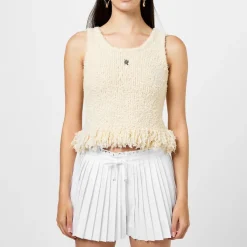 Rabanne Paco Knit Scoop Neck Tank in Beige