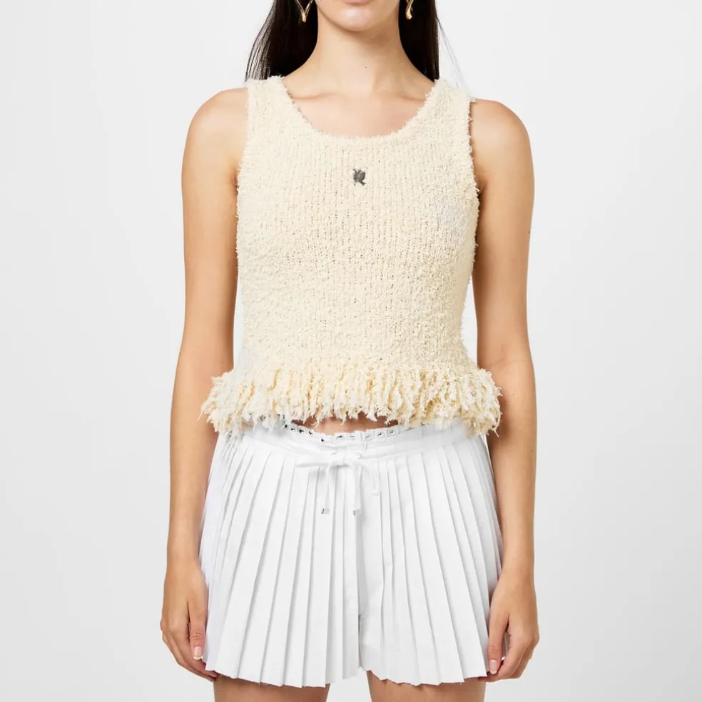 Rabanne Paco Knit Scoop Neck Tank in Beige