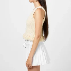 Rabanne Paco Knit Scoop Neck Tank in Beige