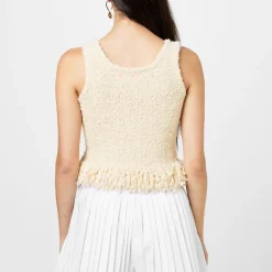 Rabanne Paco Knit Scoop Neck Tank in Beige