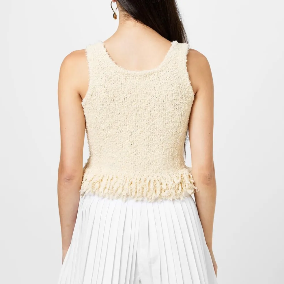 Rabanne Paco Knit Scoop Neck Tank in Beige