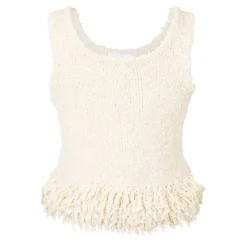 Rabanne Paco Knit Scoop Neck Tank in Beige