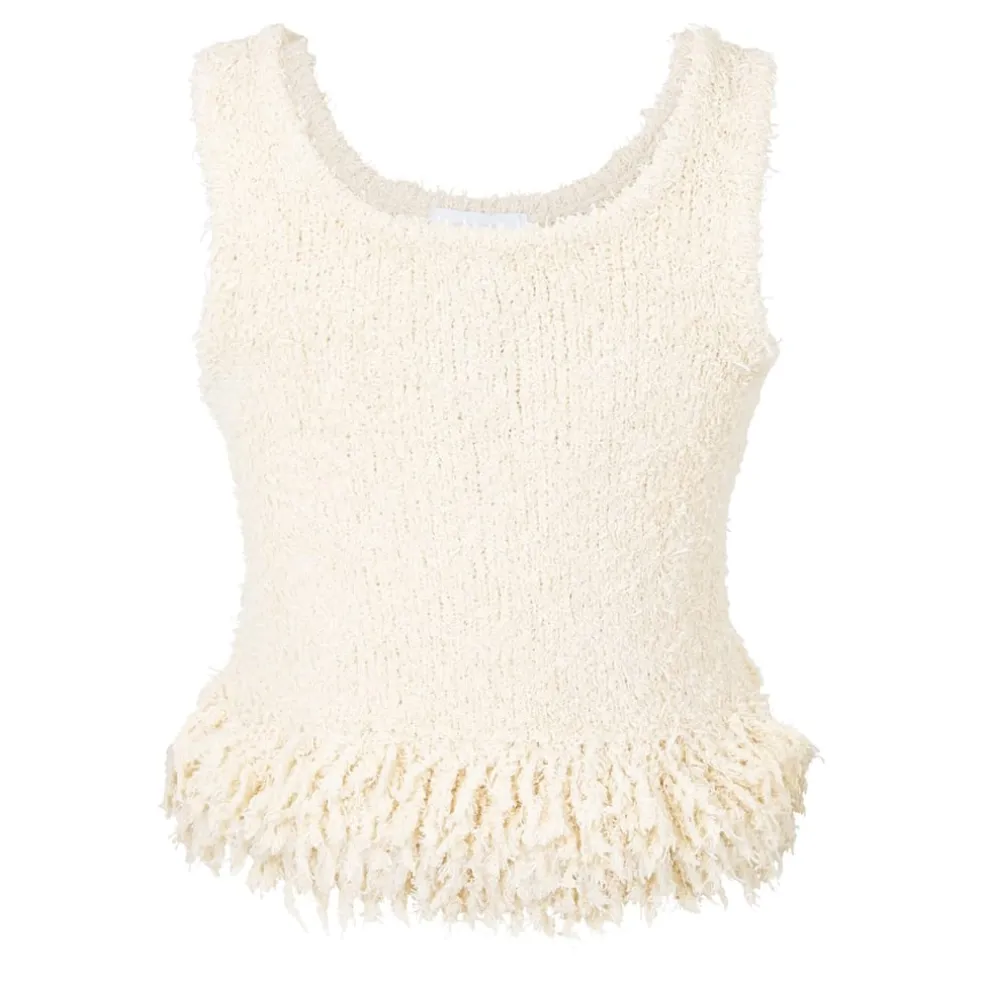Rabanne Paco Knit Scoop Neck Tank in Beige