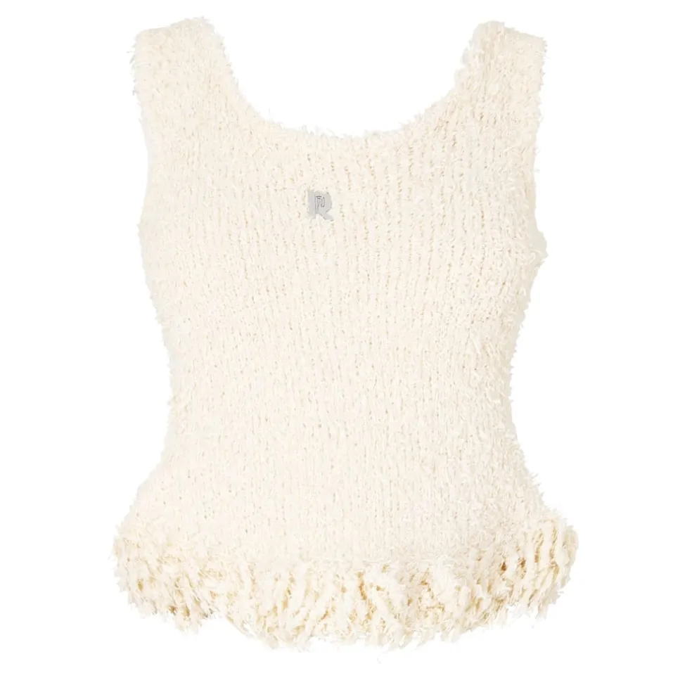Rabanne Paco Knit Scoop Neck Tank in Beige