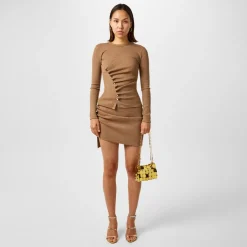 Rabanne Slim Fit Crew Neck Sweater in Beige