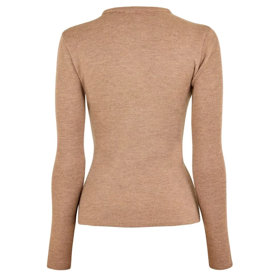 Rabanne Slim Fit Crew Neck Sweater in Beige