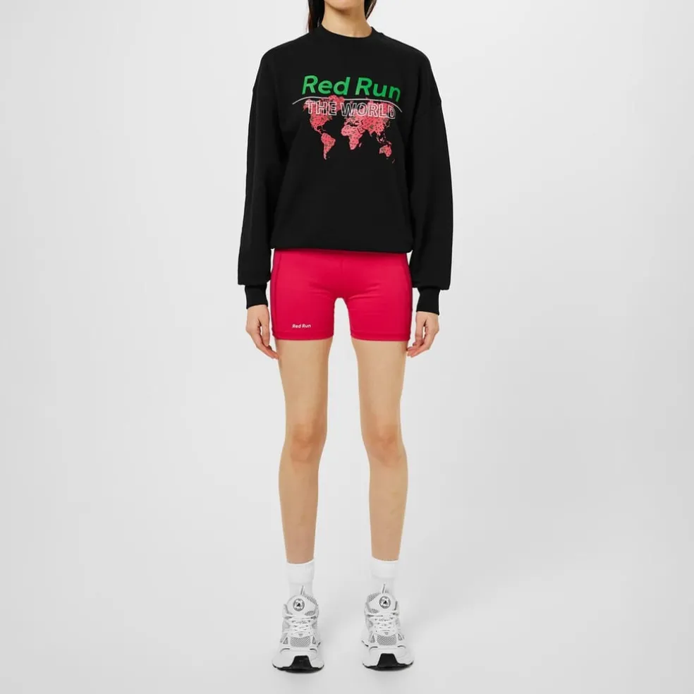 Red Run Cycling Shorts in Pink