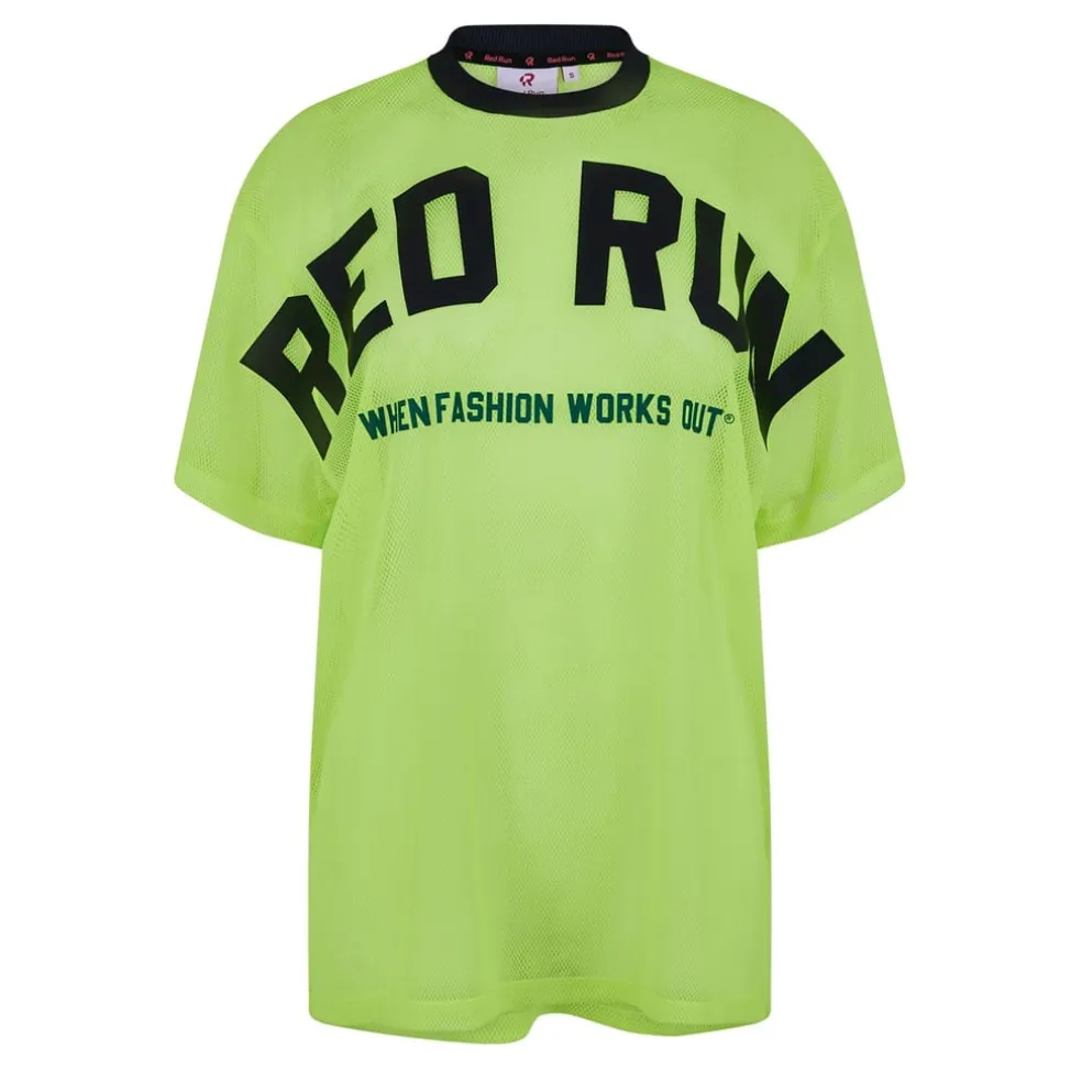 Red Run Varsity Tee in Green