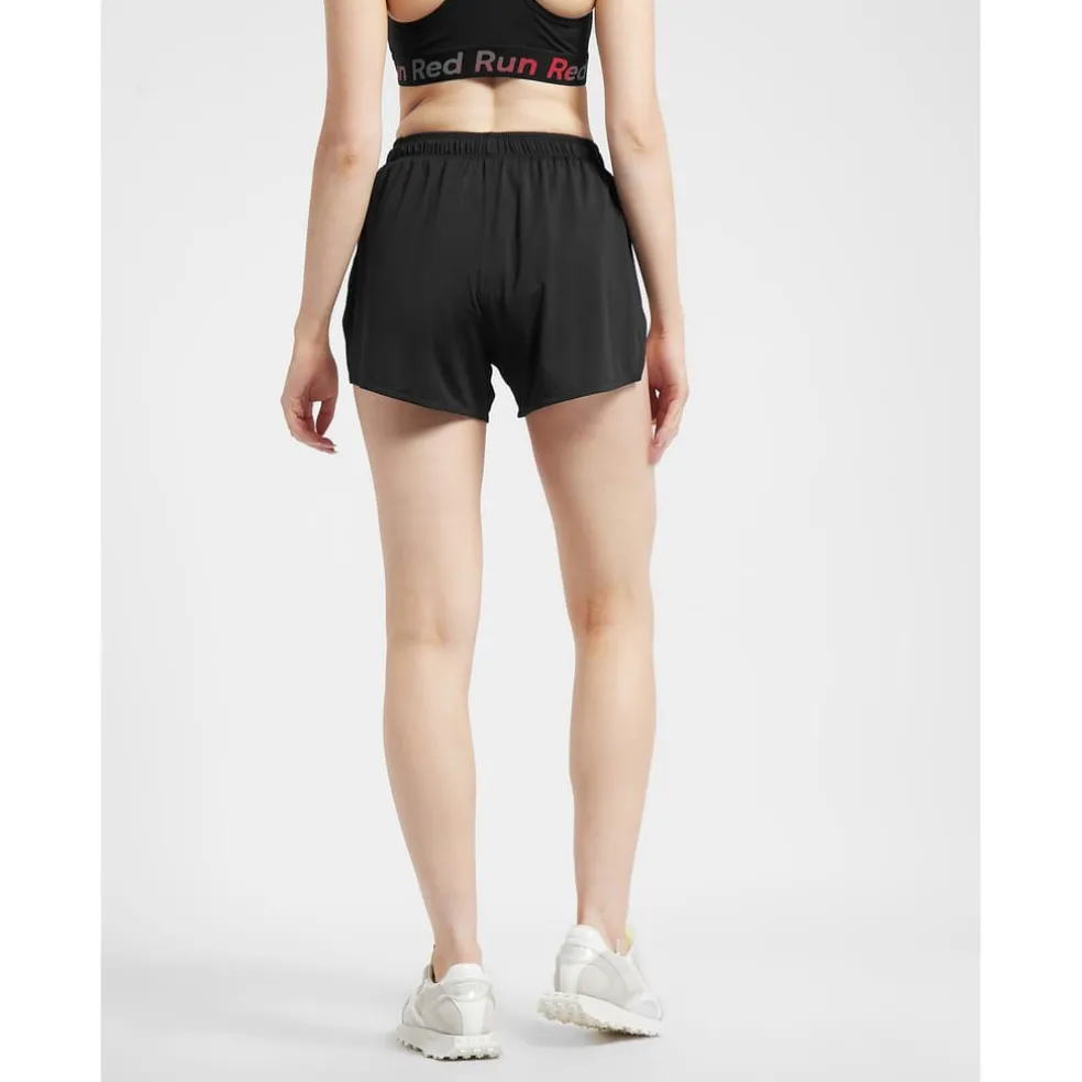 Red Run Womens Inky Running Shorts in Black