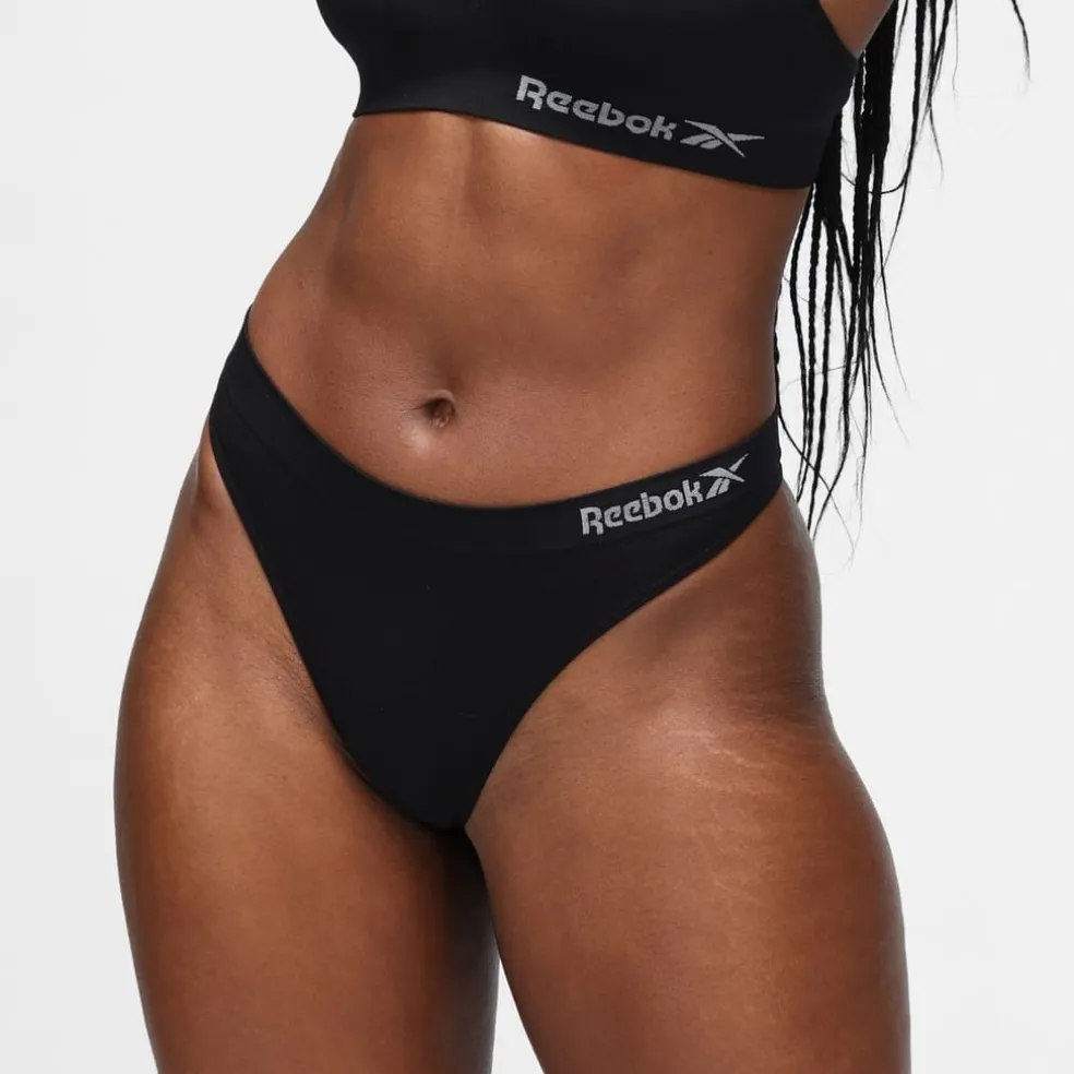Reebok 3 Pack Kal Thongs Ladies in Black