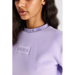 SikSilk Cropped Sweatshirt in Lilac