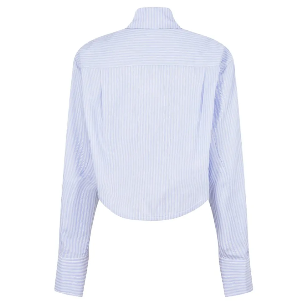 Simkhai Renata Cropped Shirt in Blue