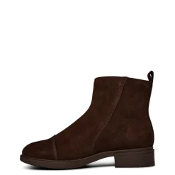 Skechers Angled Side Zip Ankle Block Heel Boots in Brown