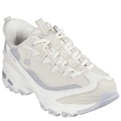 Skechers D Lites Smooth Nostalgia Low Top Trainers in Grey