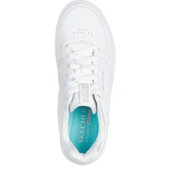 Skechers Duraleather Lace Up Air C Low Top Trainers in White