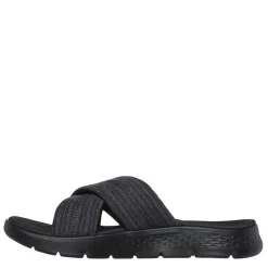 Skechers Womens Crossbodyand Slide W Memory Foam Strap Flip Flops in Blue