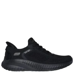 Skechers Womens Engineered Knit Bungee Slip Ins Runners in Black